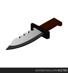 Hunting knife isometric 3d icon. Military symbol isolated on a white . Hunting knife isometric 3d icon