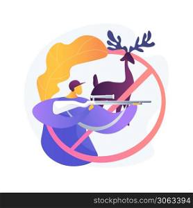 Hunting regulations abstract concept vector illustration. Rules and regulations, gun use restriction, hunting law, license and fees, seasonal shooting limit, game species list abstract metaphor.. Hunting regulations abstract concept vector illustration.