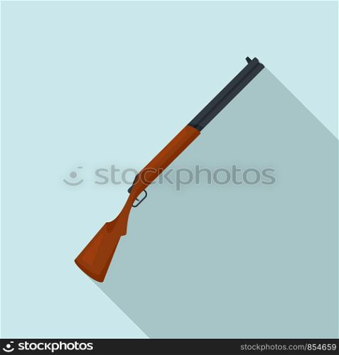 Hunting shotgun icon. Flat illustration of hunting shotgun vector icon for web design. Hunting shotgun icon, flat style