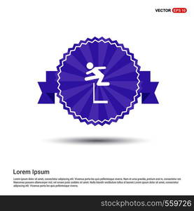 Hurdling Icon - Purple Ribbon banner