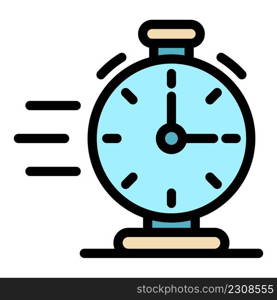 Hurling stopwatch icon. Outline hurling stopwatch vector icon color flat isolated. Hurling stopwatch icon color outline vector