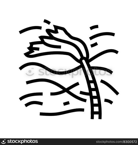 hurricane break line icon vector. hurricane break sign. isolated contour symbol black illustration. hurricane break line icon vector illustration
