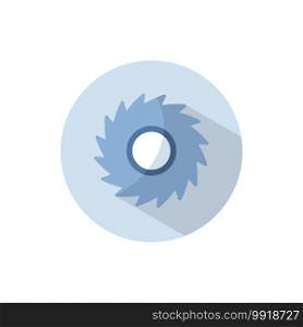 Hurricane. Category five. Flat color icon on a circle. Weather vector illustration