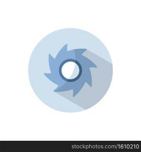 Hurricane. Category four. Flat color icon on a circle. Weather vector illustration