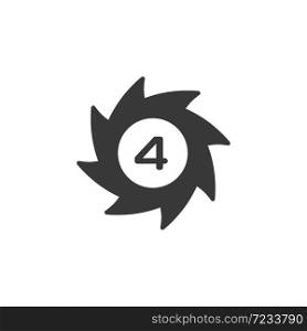 Hurricane. Category four. Fourth rate. Isolated icon. Weather and map glyph vector illustration