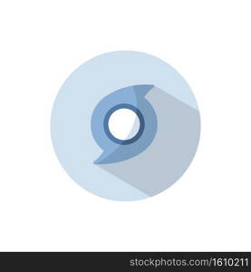 Hurricane. Category one. Flat color icon on a circle. Weather vector illustration