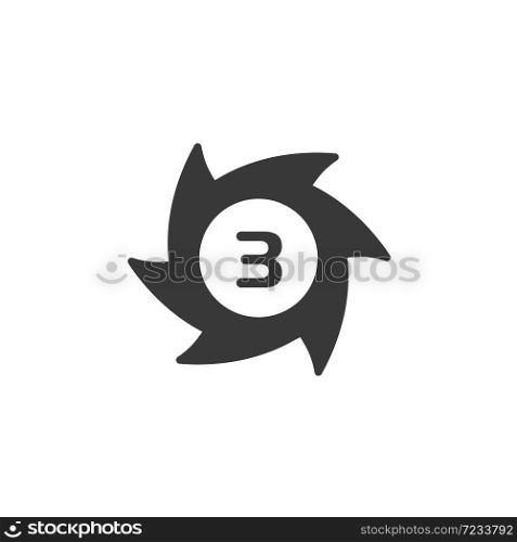 Hurricane. Category three. Third rate. Isolated icon. Weather and map glyph vector illustration