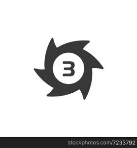 Hurricane. Category three. Third rate. Isolated icon. Weather and map glyph vector illustration