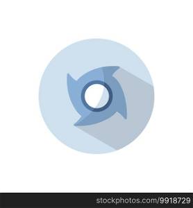 Hurricane. Category two. Flat color icon on a circle. Weather vector illustration