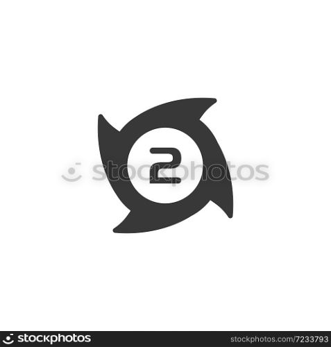 Hurricane. Category two. Second rate. Isolated icon. Weather and map glyph vector illustration