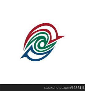 Hurricane or tornado logo. Wind and storm logo. Spin and rotation vector. Motion logo.