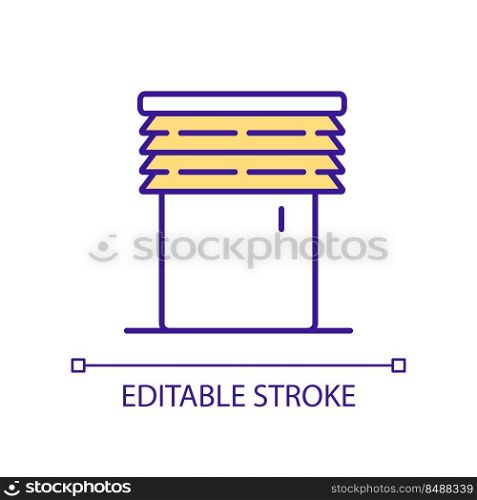 Hurricane shutter for door RGB color icon. House protection against typhoon. Strengthening doors. Isolated vector illustration. Simple filled line drawing. Editable stroke. Arial font used. Hurricane shutter for door RGB color icon