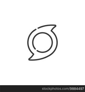 Hurricane thin line icon. Category one. Isolated outline weather vector illustration