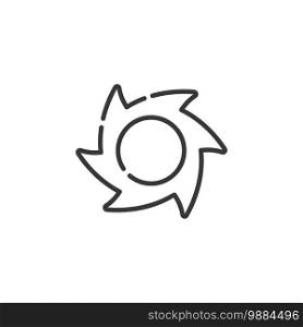 Hurricane thin line icon. Category three. Isolated outline weather vector illustration