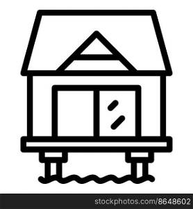 Hut bungalow icon outline vector. Tropical house. Sea villa. Hut bungalow icon outline vector. Tropical house