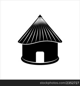 Hut Icon, Village Hut Icon Vector Art Illustration