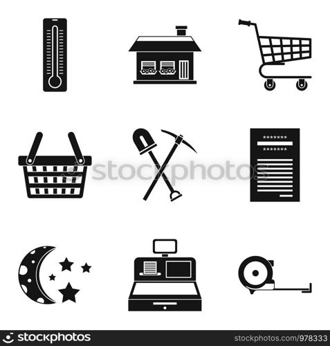 Hut icons set. Simple set of 9 hut vector icons for web isolated on white background. Hut icons set, simple style