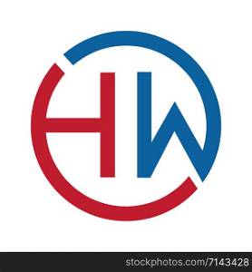 HW Letter Logo. Vector Graphic Branding Letter Element.