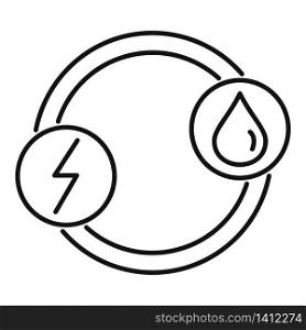 Hybrid car energy icon. Outline hybrid car energy vector icon for web design isolated on white background. Hybrid car energy icon, outline style