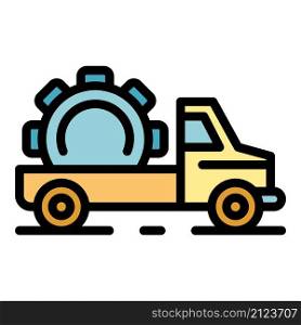Hybrid tow truck icon. Outline hybrid tow truck vector icon color flat isolated. Hybrid tow truck icon color outline vector