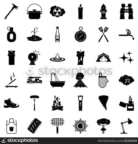Hydrant icons set. Simple style of 36 hydrant vector icons for web isolated on white background. Hydrant icons set, simle style