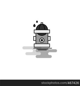 Hydrant Web Icon. Flat Line Filled Gray Icon Vector