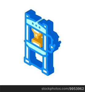 hydraulic press isometric icon vector. hydraulic press sign. isolated symbol illustration. hydraulic press isometric icon vector illustration color