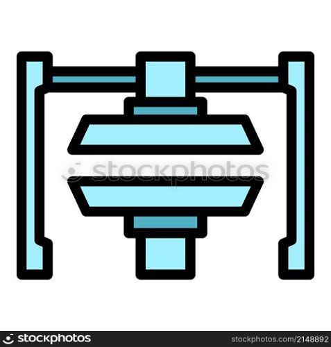 Hydraulic press machine icon. Outline hydraulic press machine vector icon color flat isolated. Hydraulic press machine icon color outline vector