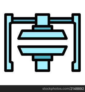 Hydraulic press machine icon. Outline hydraulic press machine vector icon color flat isolated. Hydraulic press machine icon color outline vector