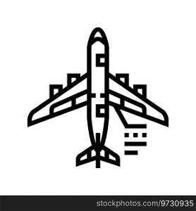 hydraulic systems aircraft line icon vector. hydraulic systems aircraft sign. isolated contour symbol black illustration. hydraulic systems aircraft line icon vector illustration