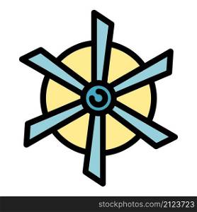 Hydro electric icon. Outline hydro electric vector icon color flat isolated. Hydro electric icon color outline vector
