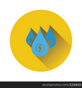 Hydro energy drops icon. Flat color design. Vector illustration.