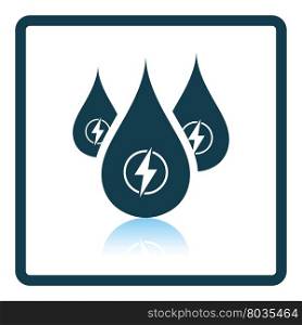 Hydro energy drops icon. Shadow reflection design. Vector illustration.