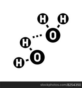 hydro≥n bonding biochemistry glyph icon vector. hydro≥n bonding biochemistry sign. isolated symbol illustration. hydro≥n bonding biochemistry glyph icon vector illustration