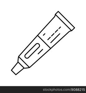 hydrocortisone ointment first aid line icon vector. hydrocortisone ointment first aid sign. isolated contour symbol black illustration. hydrocortisone ointment first aid line icon vector illustration