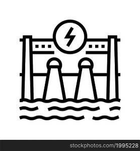 hydroelectricity energy construction line icon vector. hydroelectricity energy construction sign. isolated contour symbol black illustration. hydroelectricity energy construction line icon vector illustration