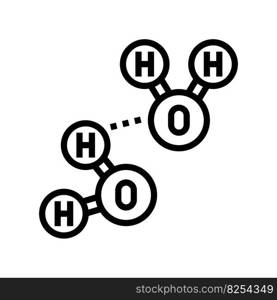 hydrogen bonding biochemistry line icon vector. hydrogen bonding biochemistry sign. isolated contour symbol black illustration. hydrogen bonding biochemistry line icon vector illustration