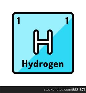 hydrogen chemical element color icon vector. hydrogen chemical element sign. isolated symbol illustration. hydrogen chemical element color icon vector illustration