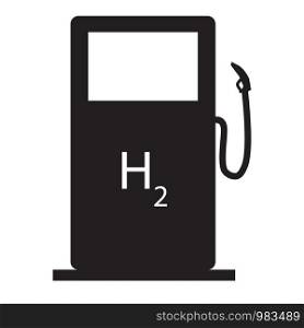 Hydrogen filling station icon on white background. flat style. hydrogen pump icon for your web site design, logo, app, UI. H2 station symbol. hydrogen pump sign.