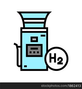 hydrogen gas station color icon vector. hydrogen gas station sign. isolated symbol illustration. hydrogen gas station color icon vector illustration