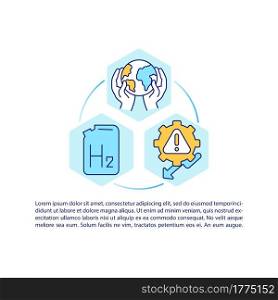Hydrogen innovations concept line icons with text. PPT page vector template with copy space. Brochure, magazine, newsletter design element. Revolutionary energy linear illustrations on white. Hydrogen innovations concept line icons with text