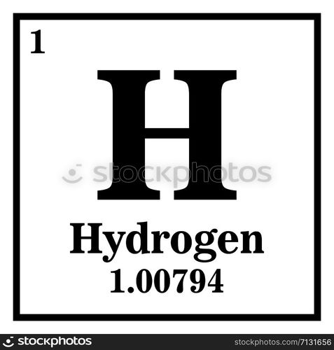 Hydrogen Periodic Table of the Elements Vector illustration eps 10 ...