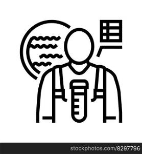 hydrologist worker line icon vector. hydrologist worker sign. isolated contour symbol black illustration. hydrologist worker line icon vector illustration