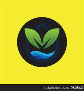 hydropinic plant logo on black and yellow circle background