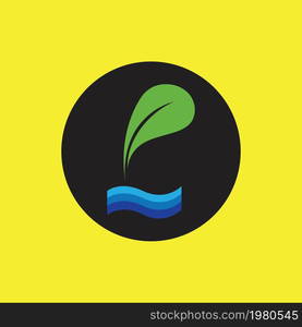 hydropinic plant logo on black and yellow circle background