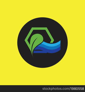 hydropinic plant logo on black and yellow circle background