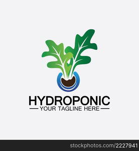 Hydroponic logo vector icon illustration design