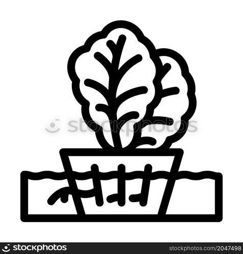 hydroponics agricultural plant line icon vector. hydroponics agricultural plant sign. isolated contour symbol black illustration. hydroponics agricultural plant line icon vector illustration