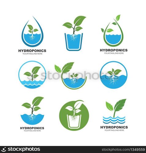 hydroponics logo vector illustration design template