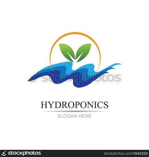 hydroponics logo vector illustration design template